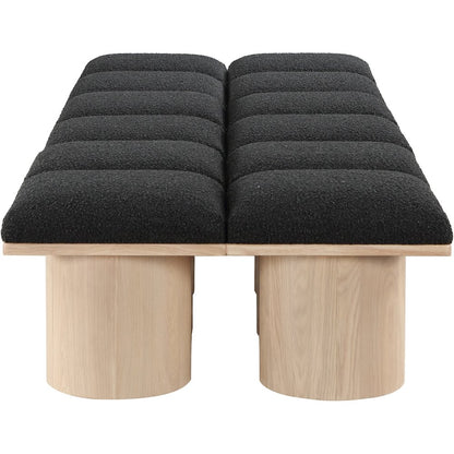 Pavilion Black Boucle Fabric Bench