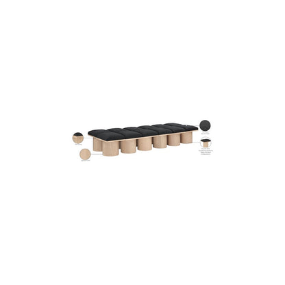 Pavilion Black Boucle Fabric Bench