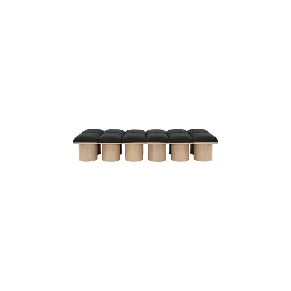 Pavilion Black Boucle Fabric Bench