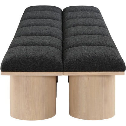 Pavilion Black Boucle Fabric Bench
