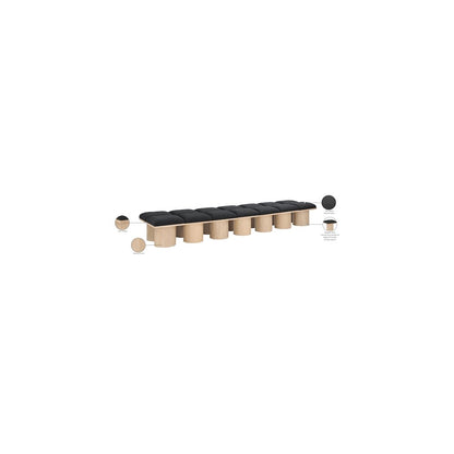 Pavilion Black Boucle Fabric Bench