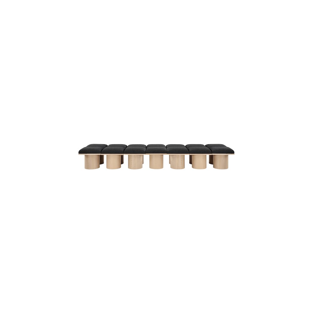 Pavilion Black Boucle Fabric Bench