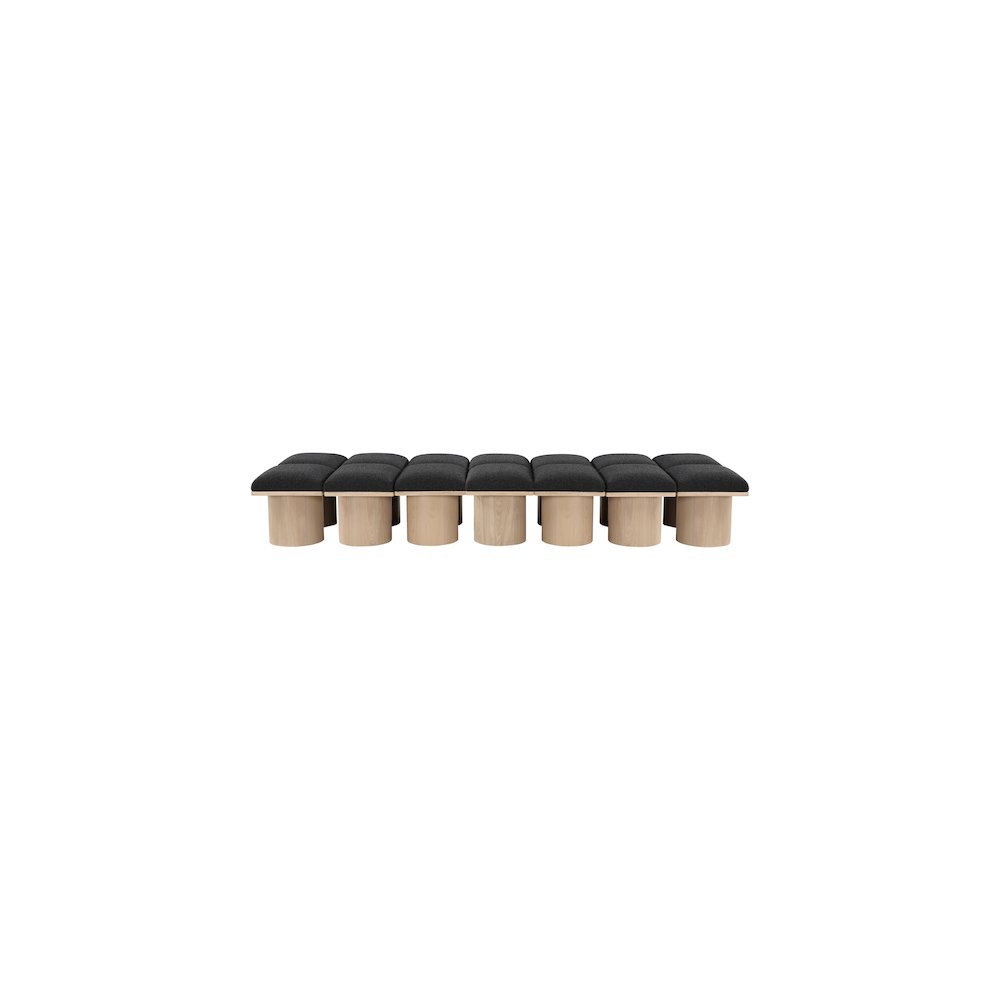 Pavilion Black Boucle Fabric Bench