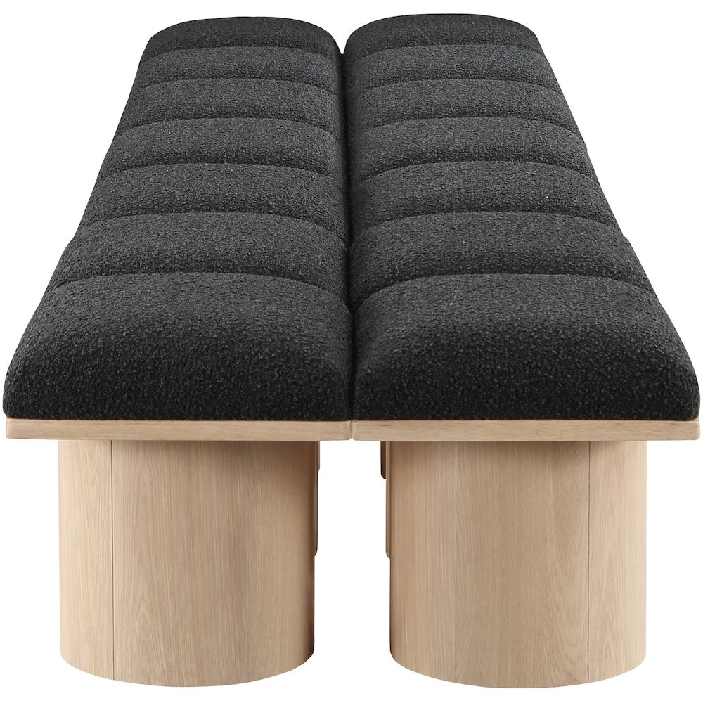 Pavilion Black Boucle Fabric Bench