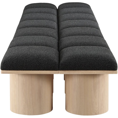 Pavilion Black Boucle Fabric Bench