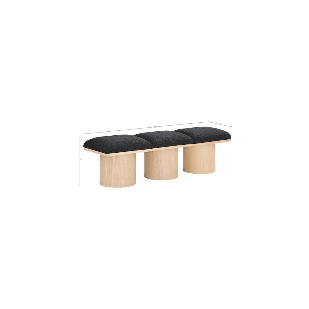 Pavilion Black Boucle Fabric Bench