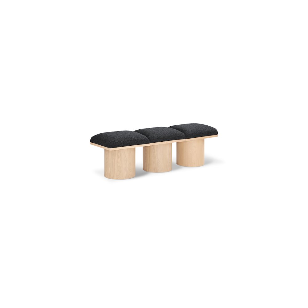 Pavilion Black Boucle Fabric Bench