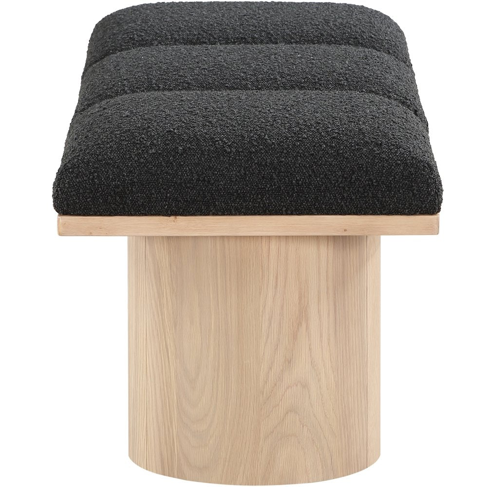 Pavilion Black Boucle Fabric Bench