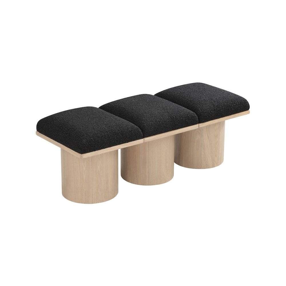 Pavilion Black Boucle Fabric Bench