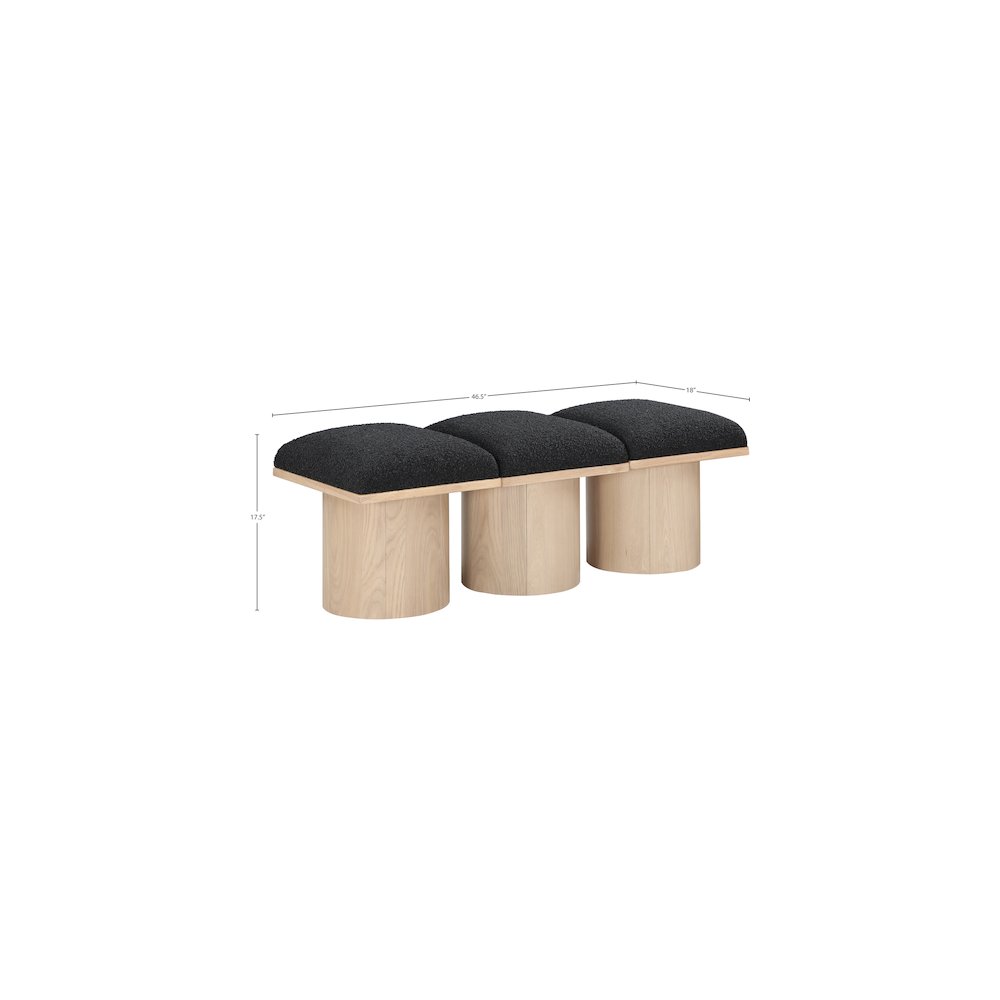 Pavilion Black Boucle Fabric Bench