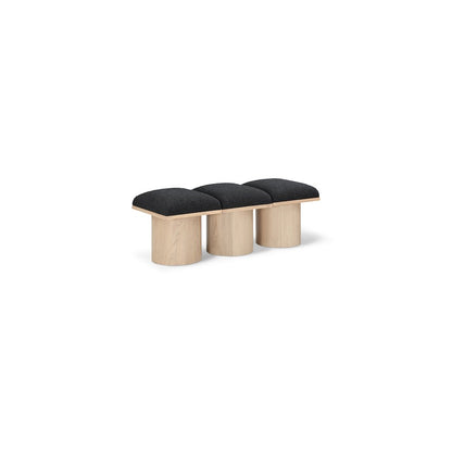 Pavilion Black Boucle Fabric Bench