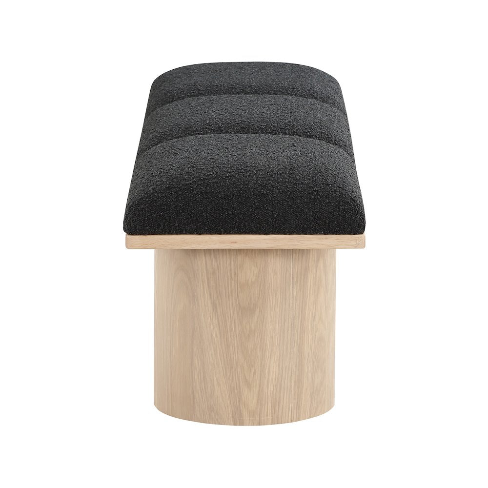 Pavilion Black Boucle Fabric Bench
