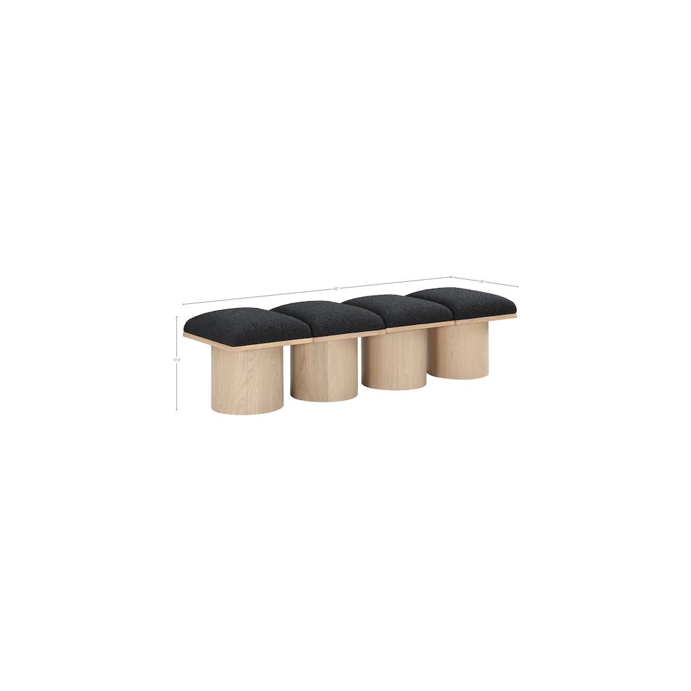 Pavilion Black Boucle Fabric Bench