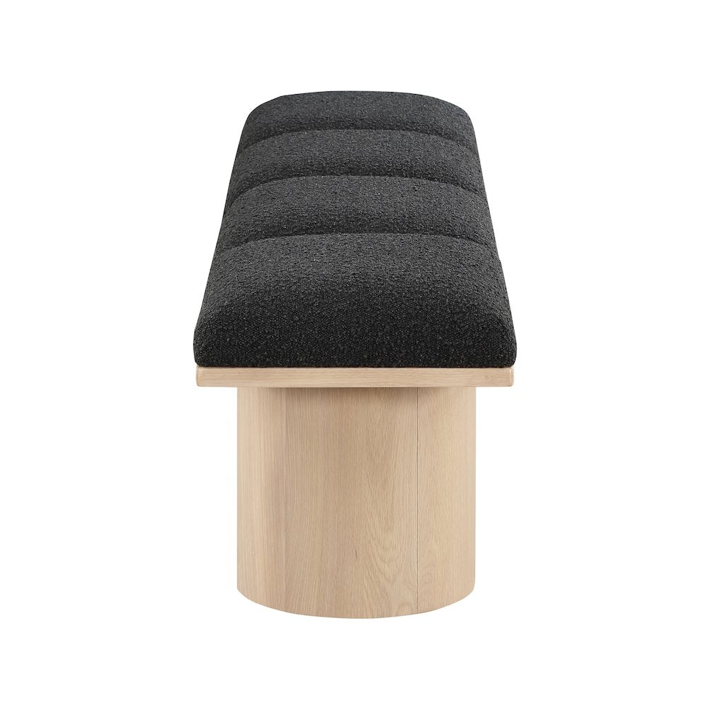 Pavilion Black Boucle Fabric Bench