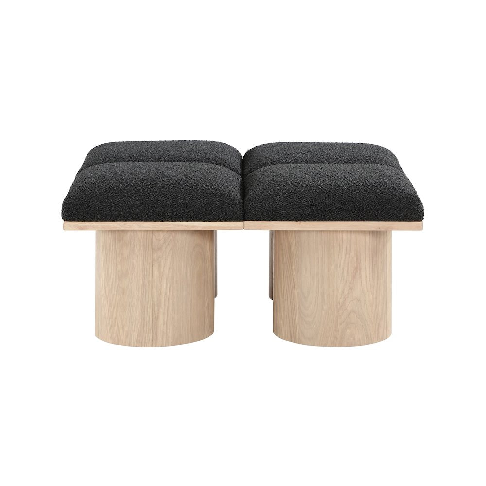 Pavilion Black Boucle Fabric Bench