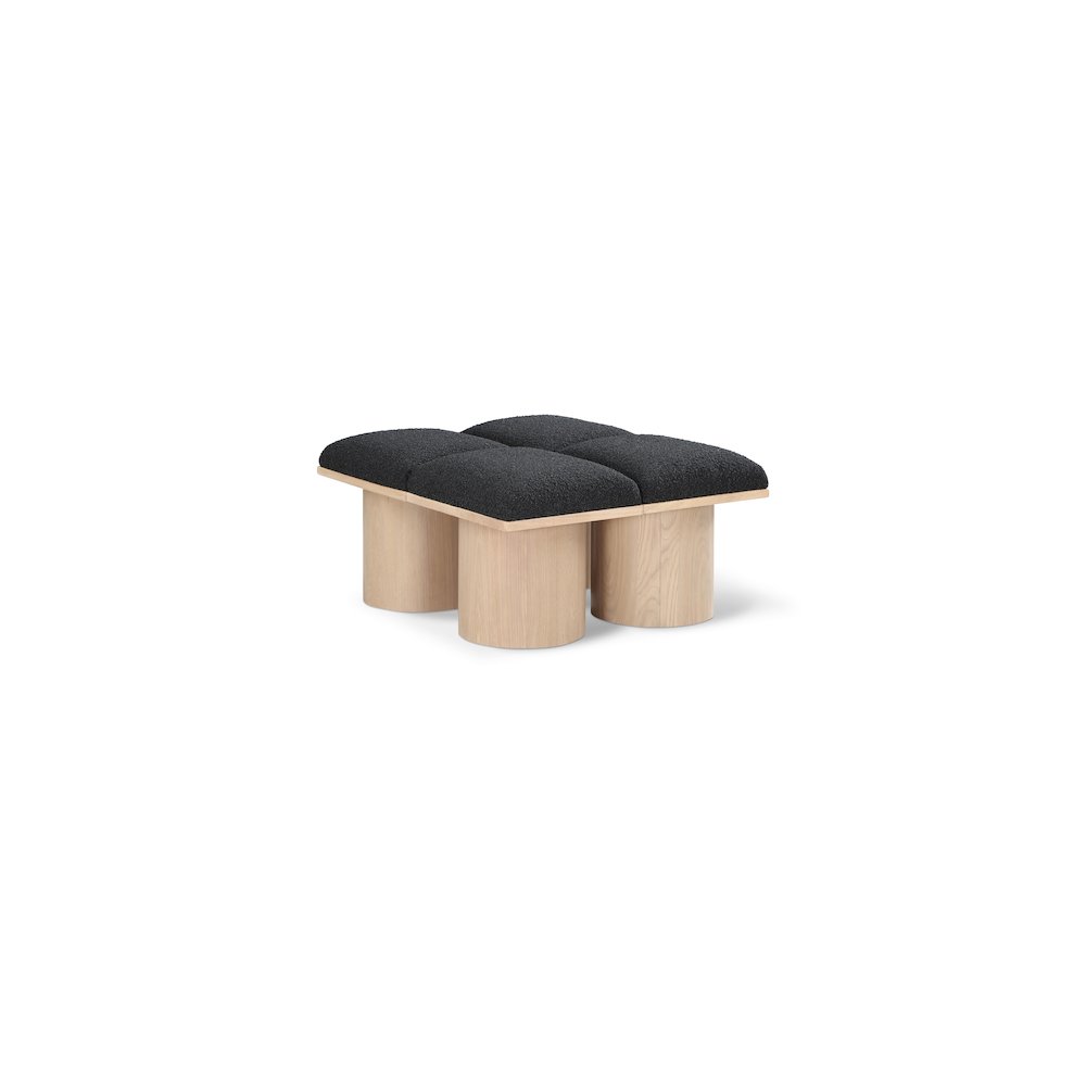Pavilion Black Boucle Fabric Bench