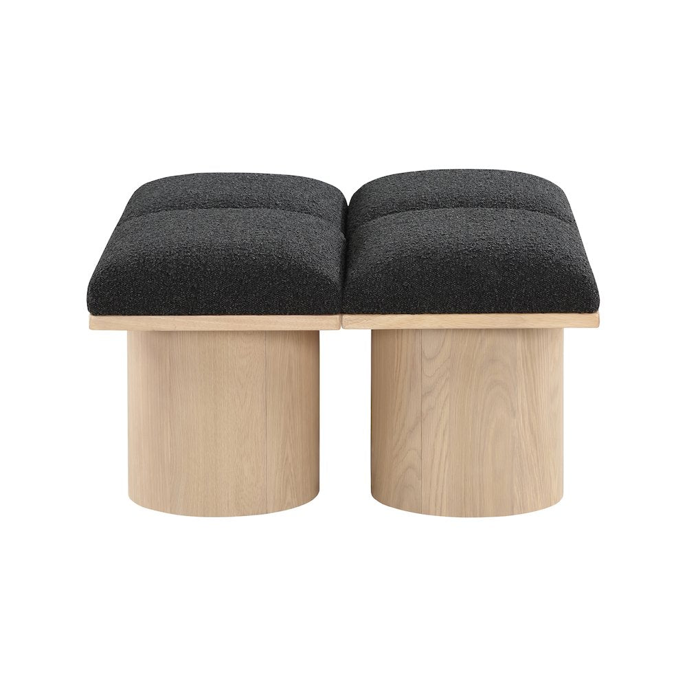 Pavilion Black Boucle Fabric Bench