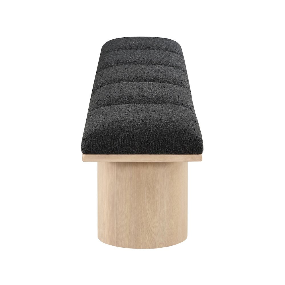 Pavilion Black Boucle Fabric Bench