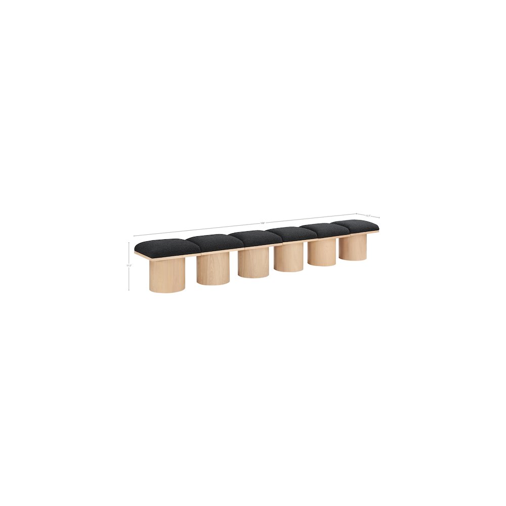 Pavilion Black Boucle Fabric Bench