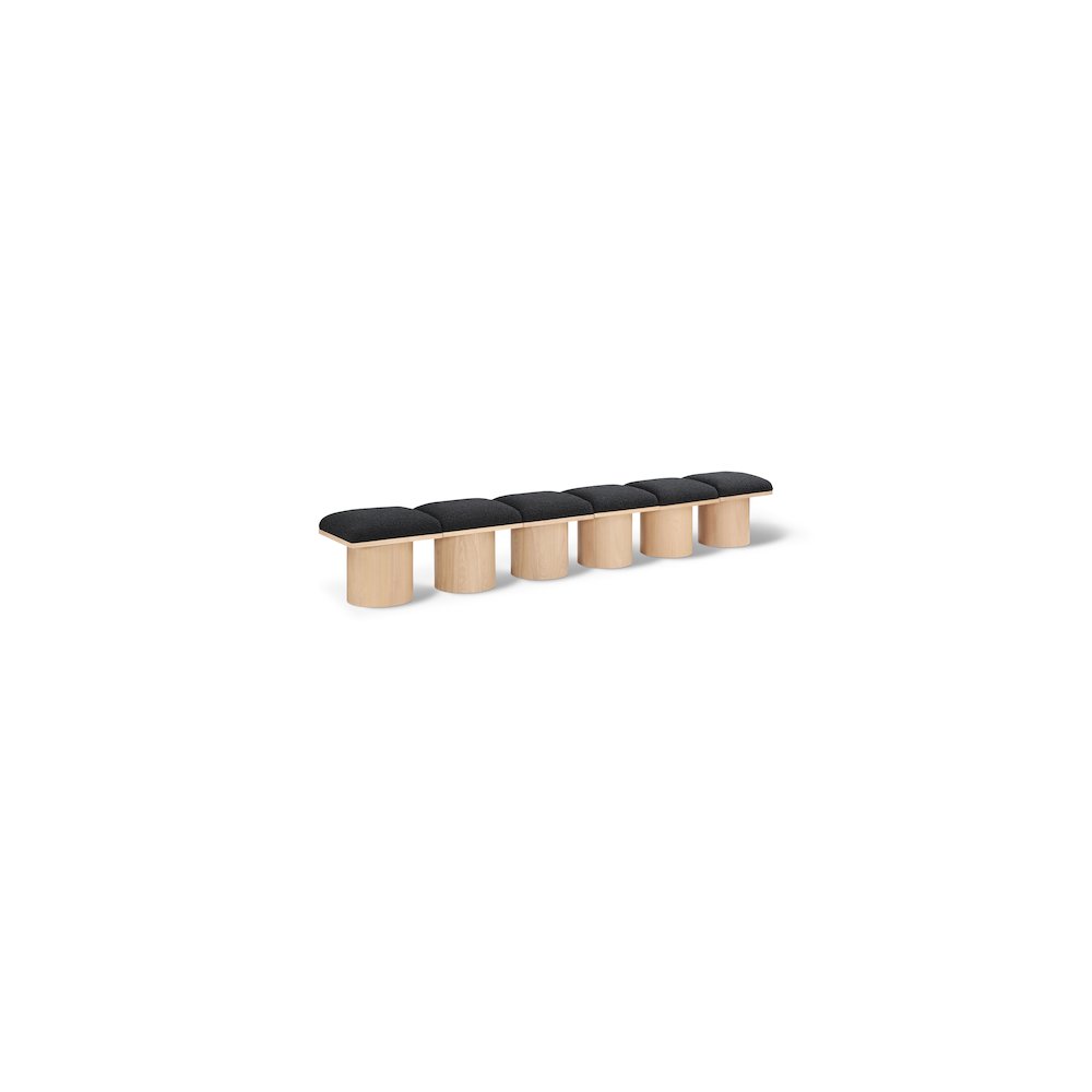 Pavilion Black Boucle Fabric Bench