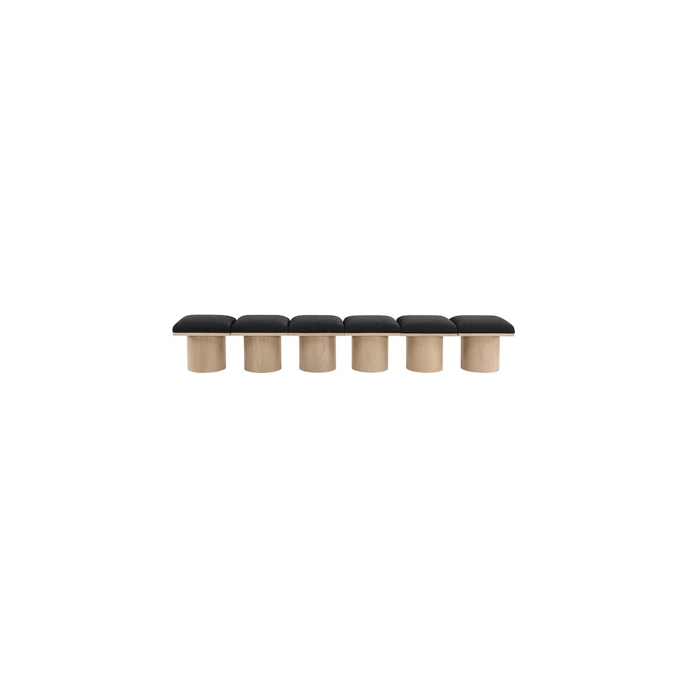 Pavilion Black Boucle Fabric Bench