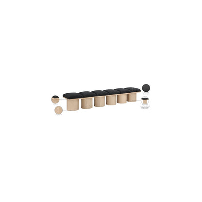 Pavilion Black Boucle Fabric Bench