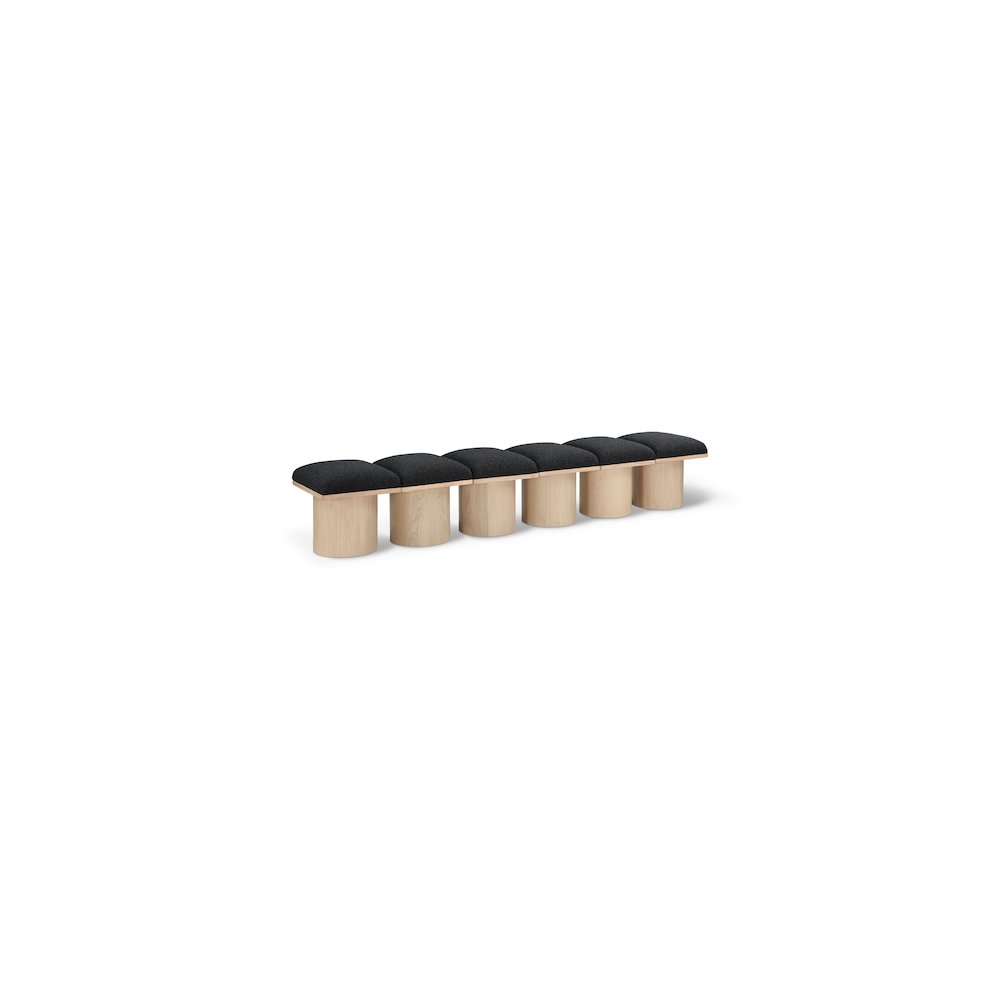 Pavilion Black Boucle Fabric Bench