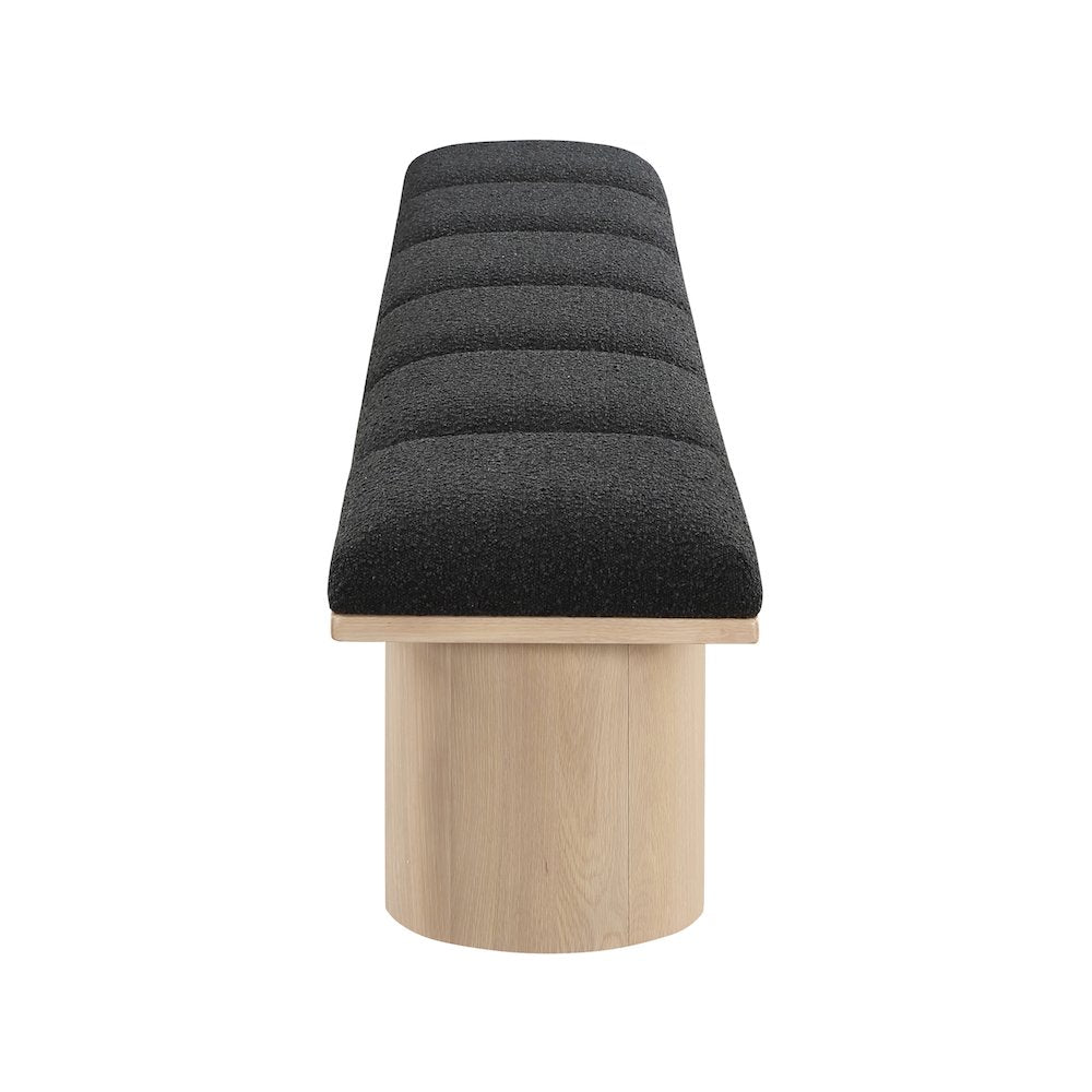 Pavilion Black Boucle Fabric Bench