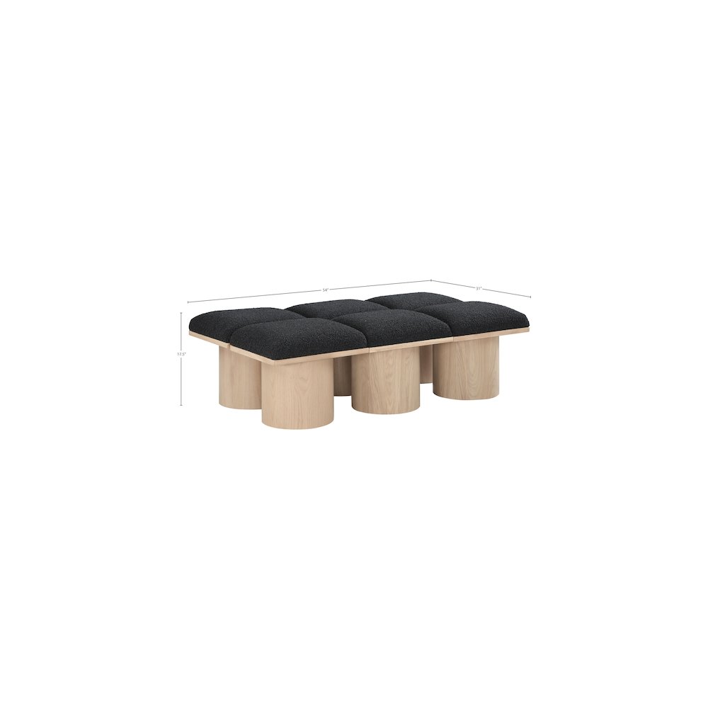 Pavilion Black Boucle Fabric Bench