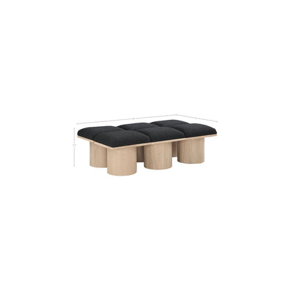 Pavilion Black Boucle Fabric Bench