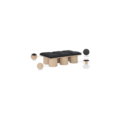 Pavilion Black Boucle Fabric Bench