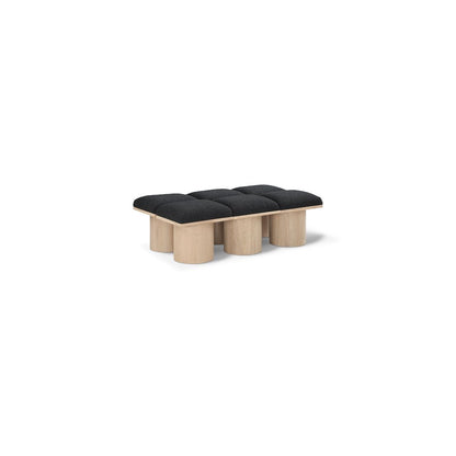 Pavilion Black Boucle Fabric Bench