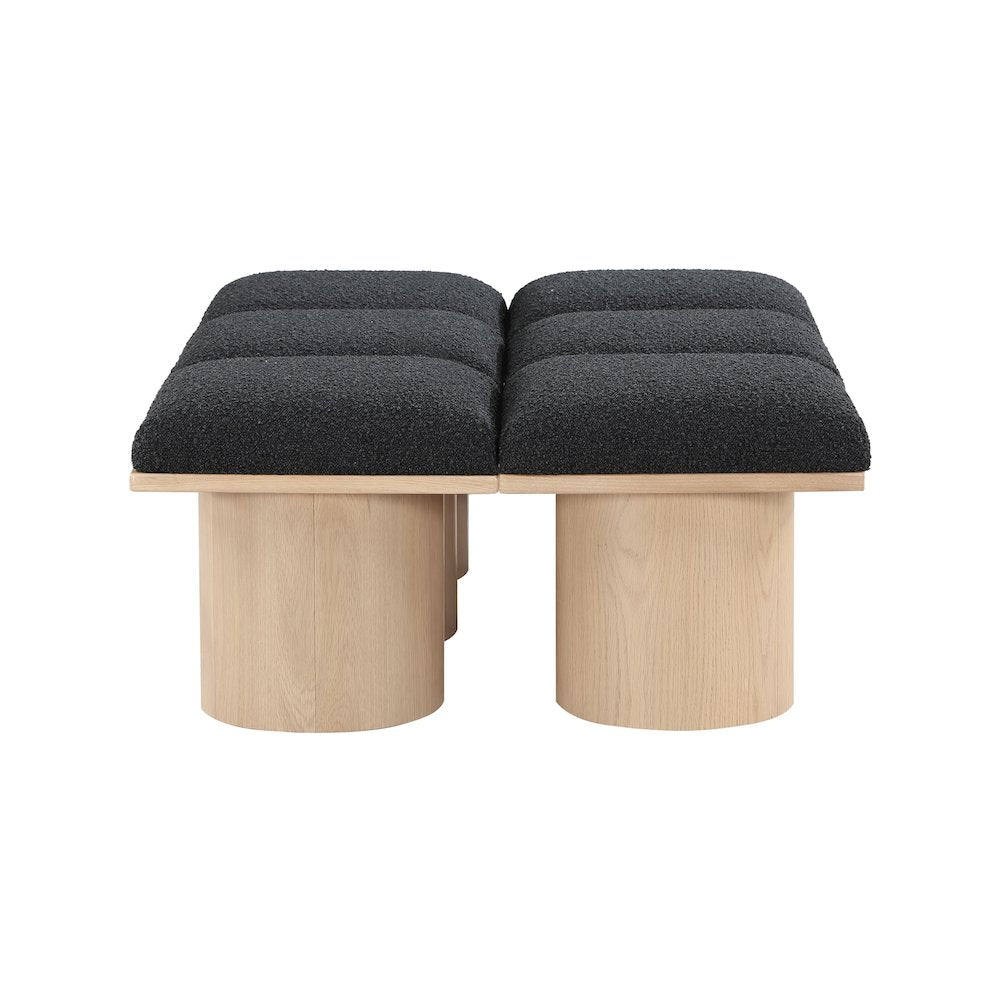 Pavilion Black Boucle Fabric Bench
