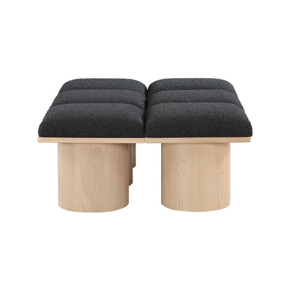 Pavilion Black Boucle Fabric Bench