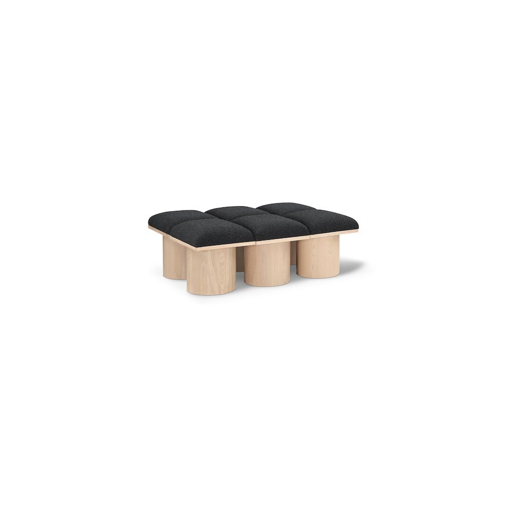 Pavilion Black Boucle Fabric Bench