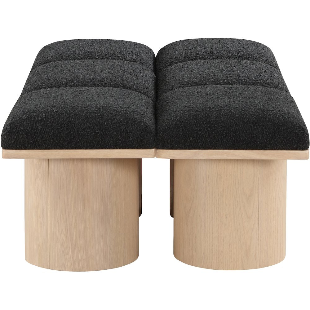 Pavilion Black Boucle Fabric Bench