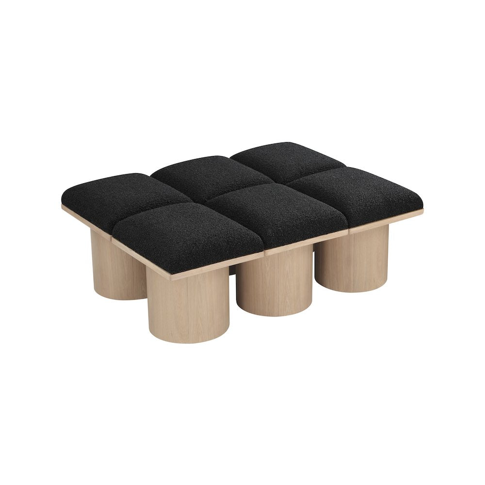 Pavilion Black Boucle Fabric Bench