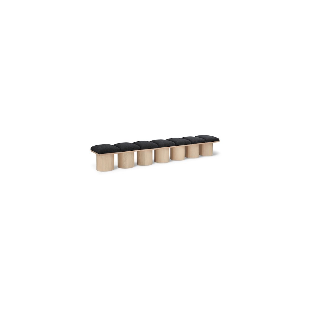 Pavilion Black Boucle Fabric Bench