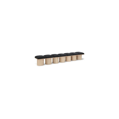 Pavilion Black Boucle Fabric Bench