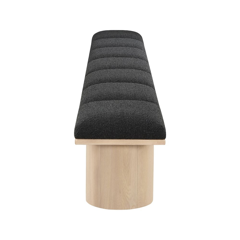 Pavilion Black Boucle Fabric Bench