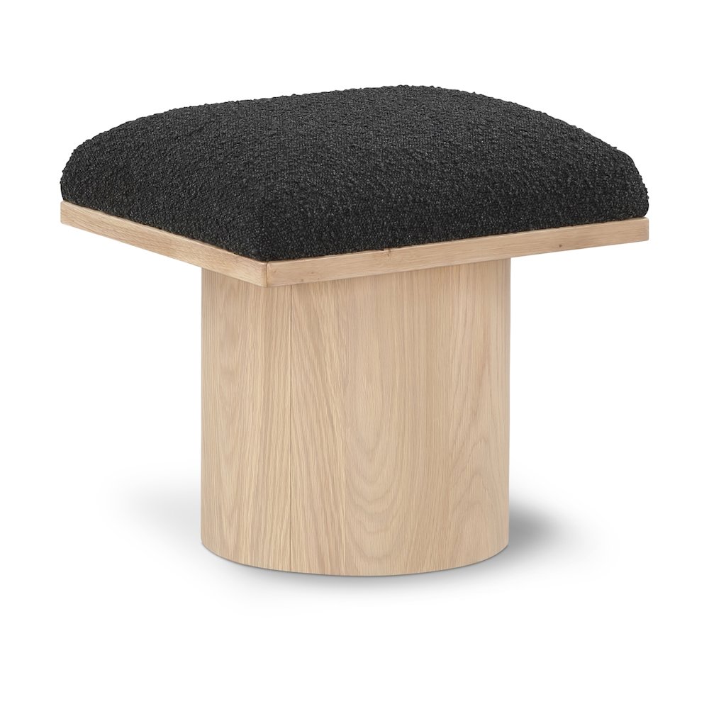 Pavilion Black Boucle Fabric Bench/Stool