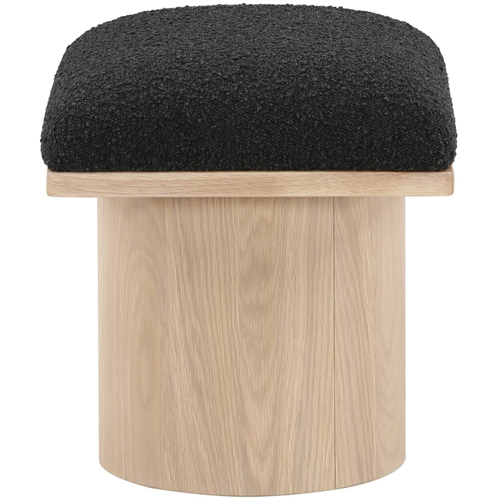 Pavilion Black Boucle Fabric Bench/Stool