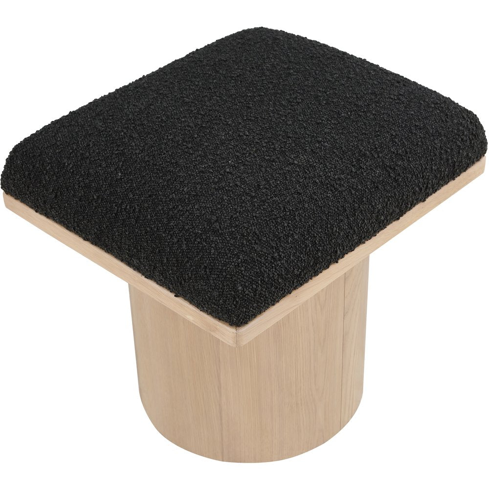 Pavilion Black Boucle Fabric Bench/Stool