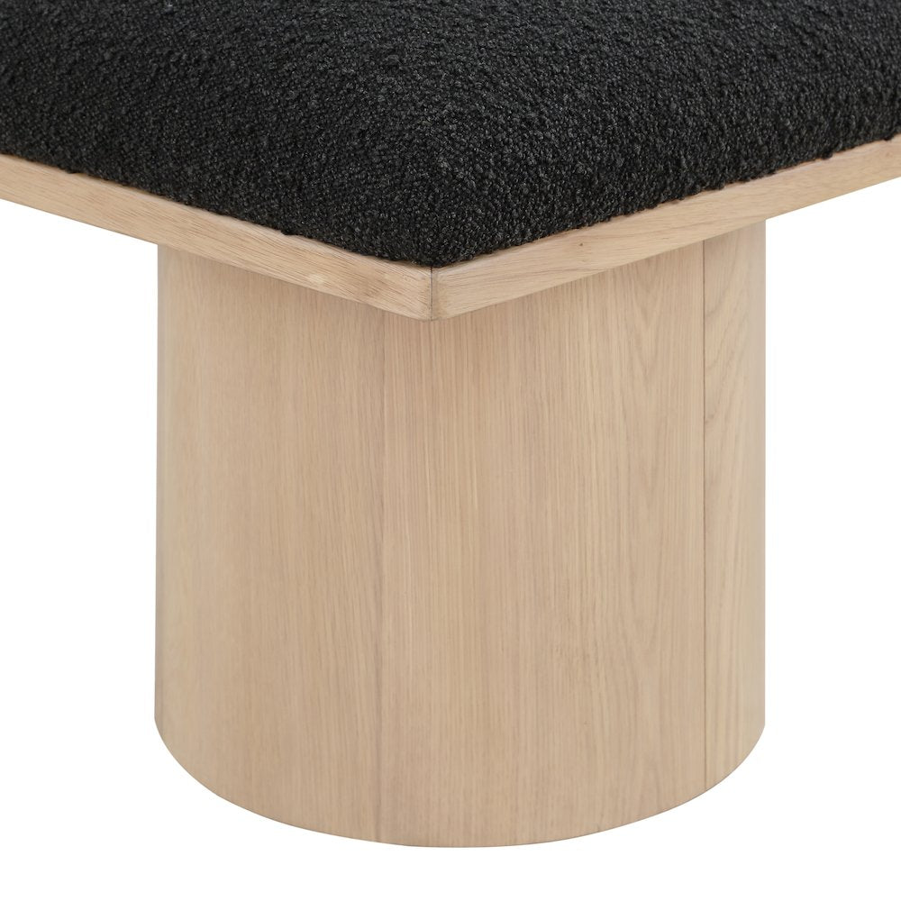 Pavilion Black Boucle Fabric Bench/Stool