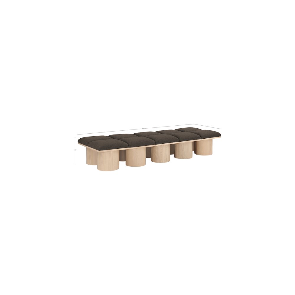 Pavilion Brown Boucle Fabric Bench