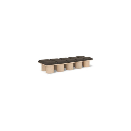 Pavilion Brown Boucle Fabric Bench