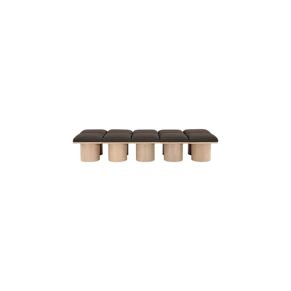 Pavilion Brown Boucle Fabric Bench