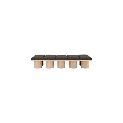 Pavilion Brown Boucle Fabric Bench