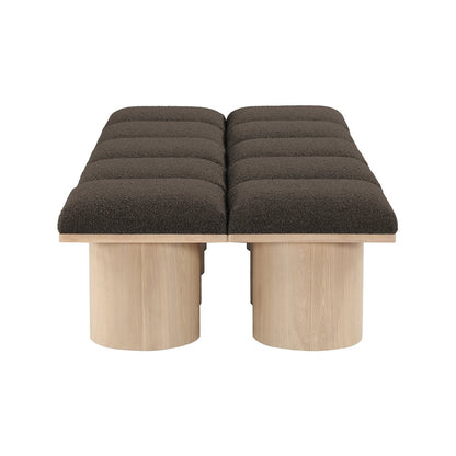 Pavilion Brown Boucle Fabric Bench