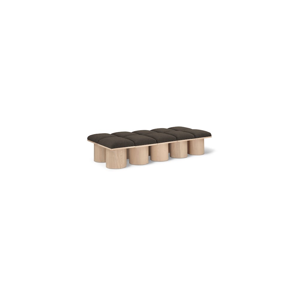 Pavilion Brown Boucle Fabric Bench